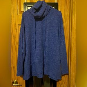 NWT Woman’s Brushed Hacci Melange Bright Blue Sweater Size XL